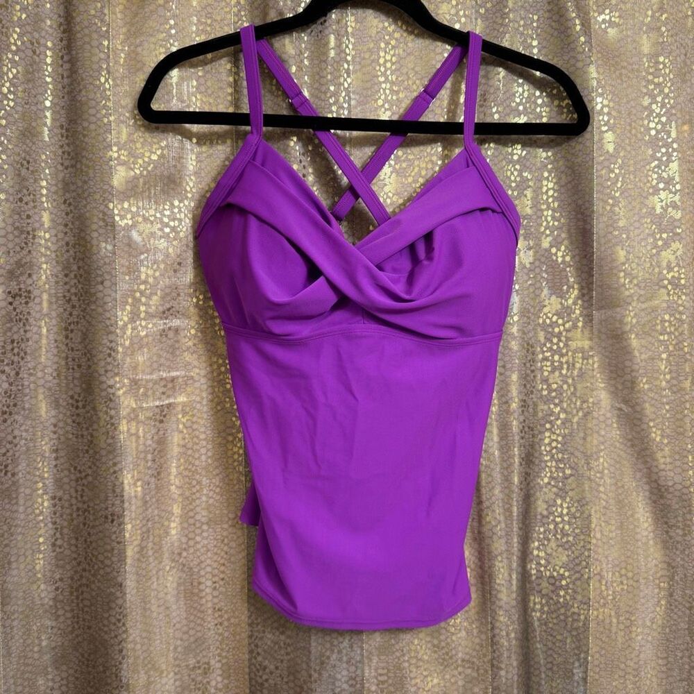Athleta Twister Purple Underwire Tankini Swim Top 36D/DD